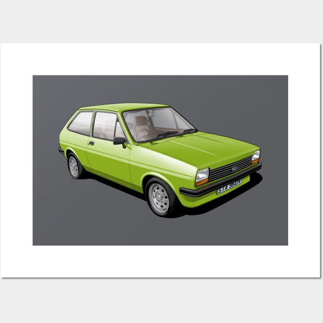 Ford Fiesta Mk 1 in java green Wall Art by candcretro